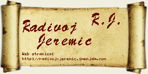 Radivoj Jeremić vizit kartica
